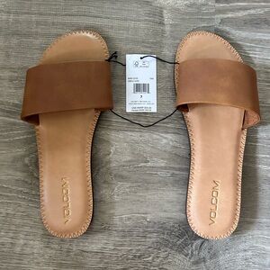 Volcom Tan Sandals Classic Summer Slides